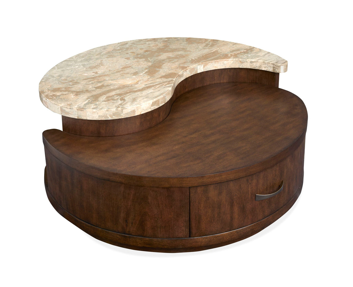 McPherson - Round Cocktail Table With Casters - Burnt Umber, photo 2 of 7