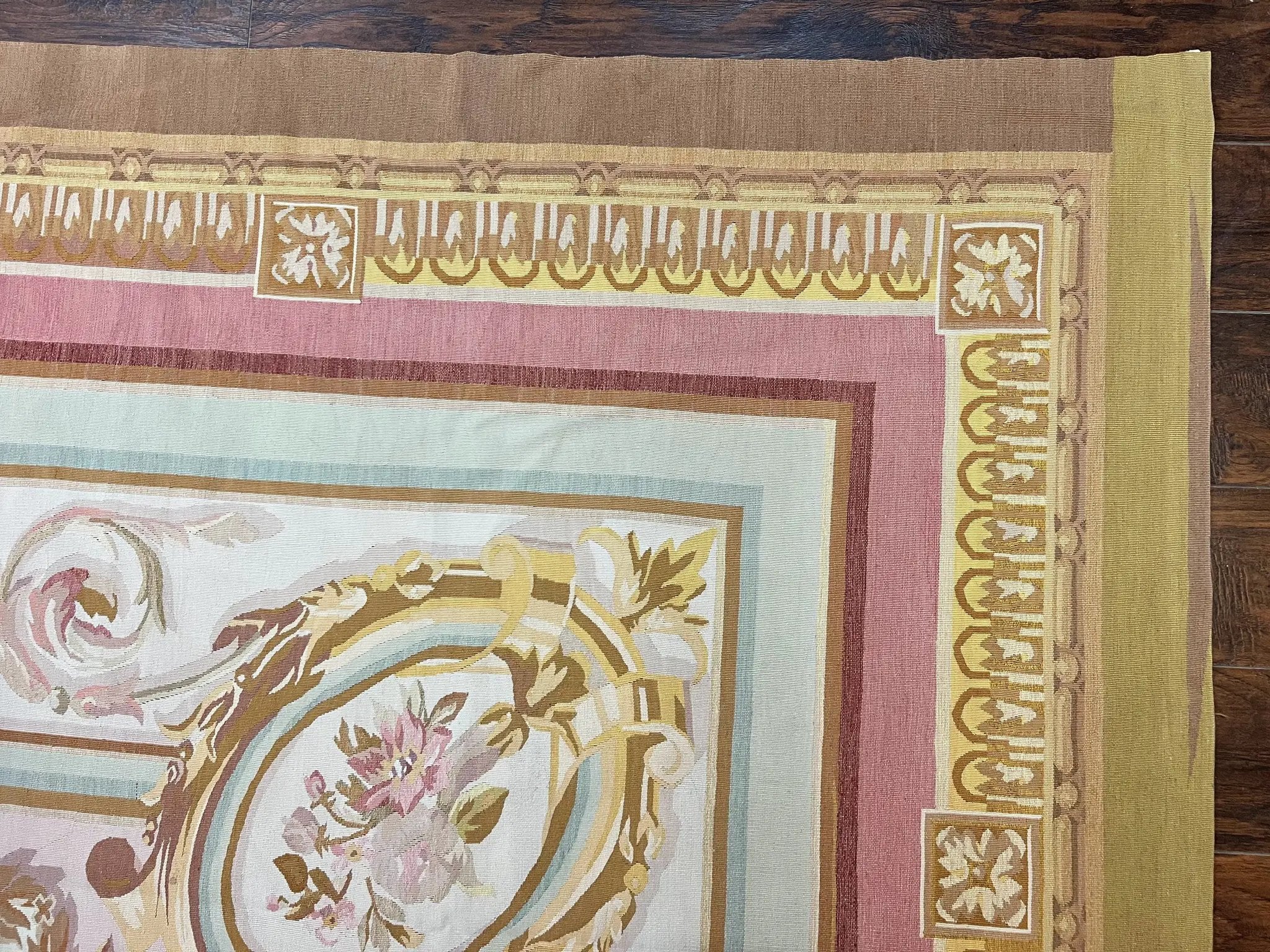Large Aubusson Rug 11x15, Oversized Gallery Palace Size Flatweave Savonnerie Carpet 11 x 15 ft, Wool Handmade Vintage Elegant European by Jewel Rugs