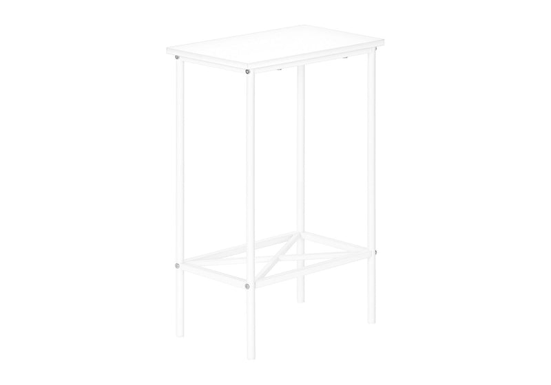 Narrow 2-Tier Accent Side Table with Metal Base - White, photo 2 of 4