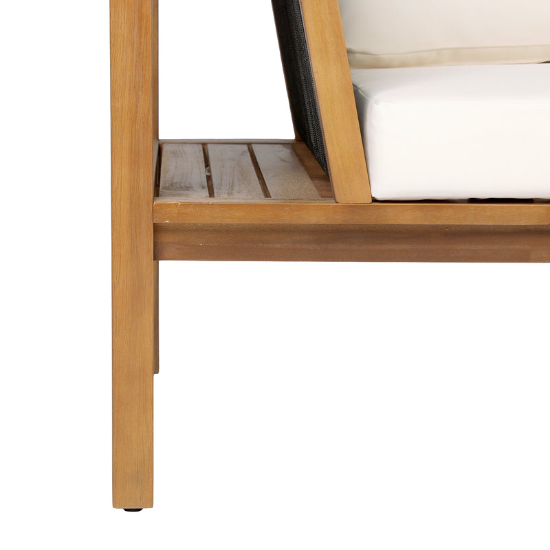Teak Finish Acacia Wood Outdoor Daybed Sofa Set, photo 10 of 10