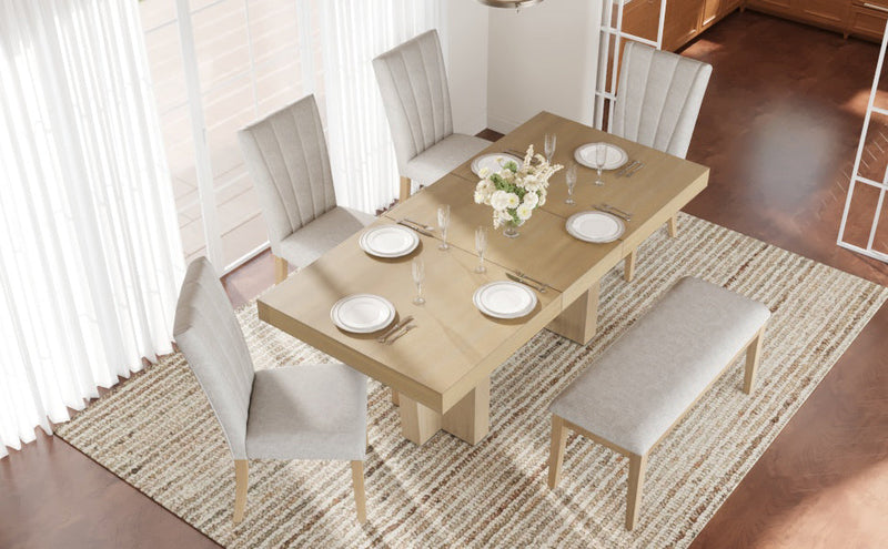 TOPMAX Farmhouse Extendable Wood Dining Table Set for 6 by HouseOfZazla