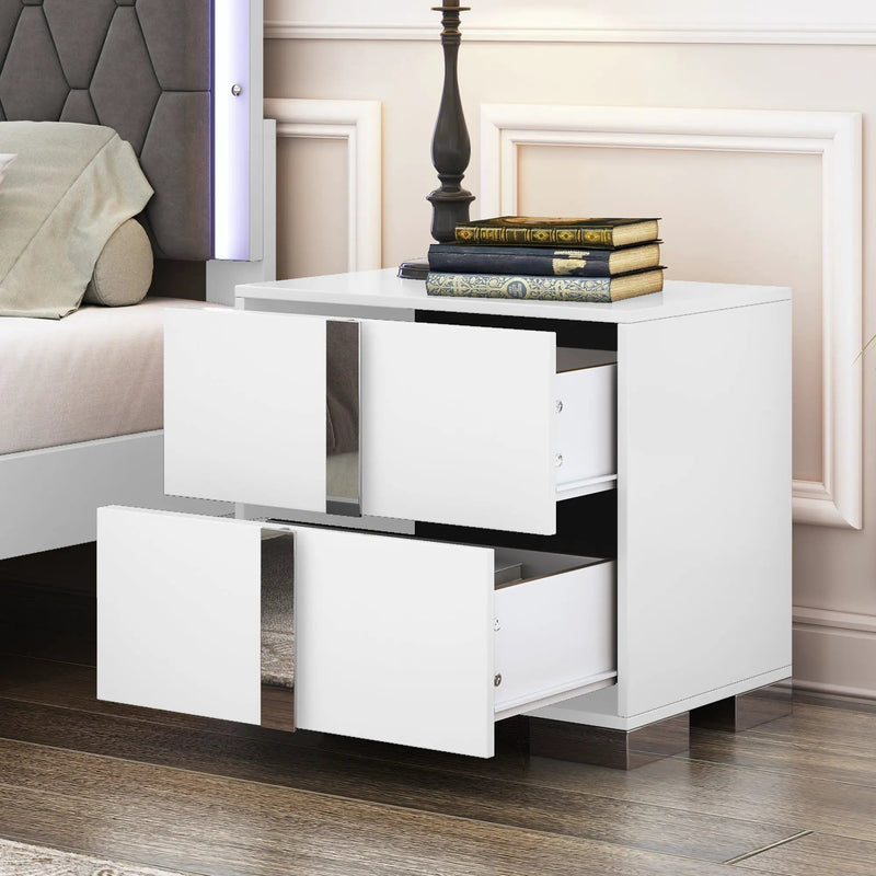Elegant Nightstand with Metal Foot by HouseOfZazla
