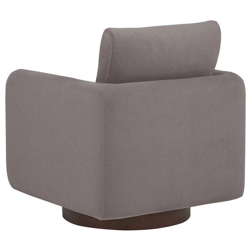 Iris Fabric Upholstered Swivel Accent Chair Stone by Unique Piece Furniture