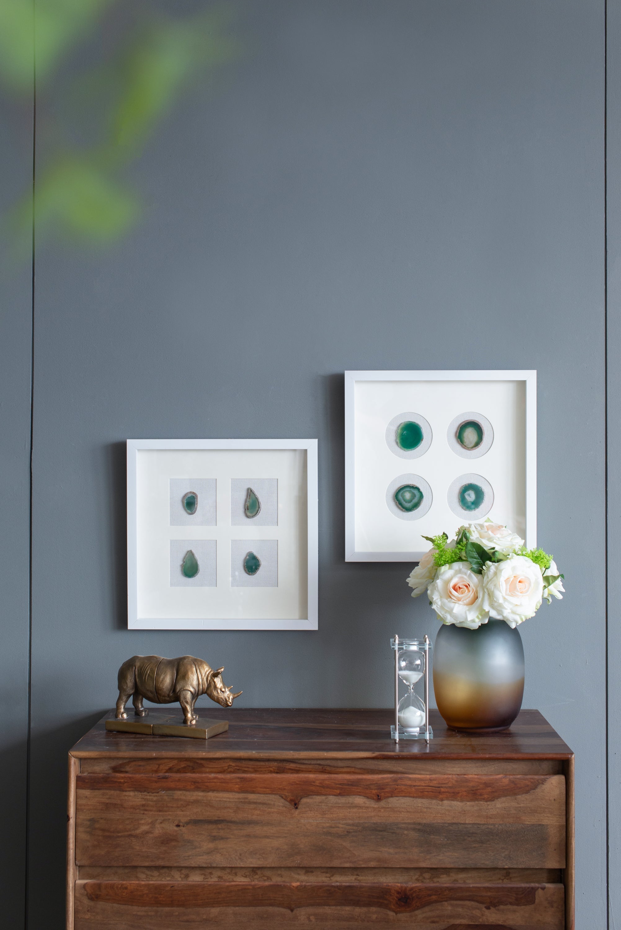 Set of 2 Shadow Box Wall Décor with Agate by HouseOfZazla