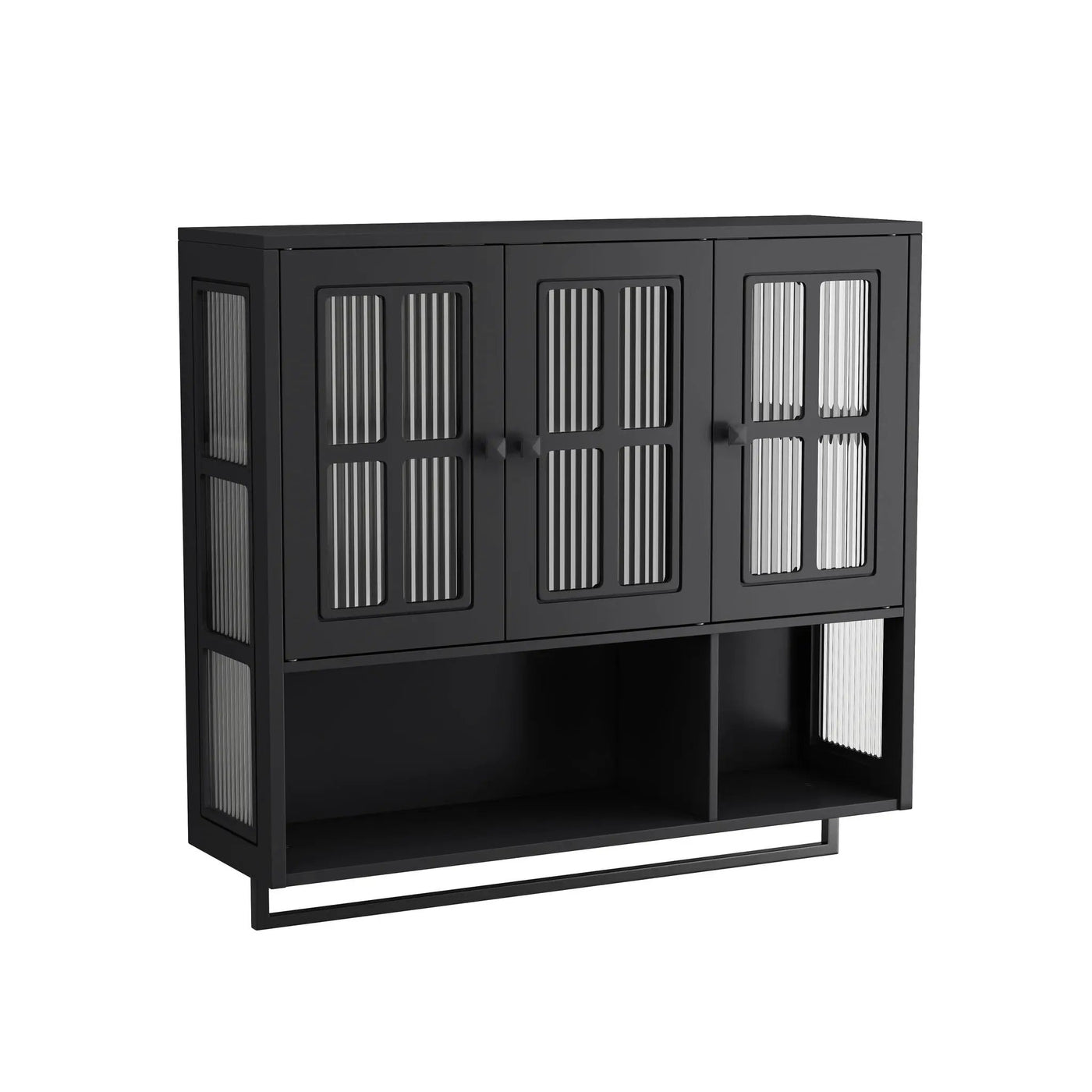 3 Door Wall Cabinet With Glass Door And Towel Bar by HouseOfZazla