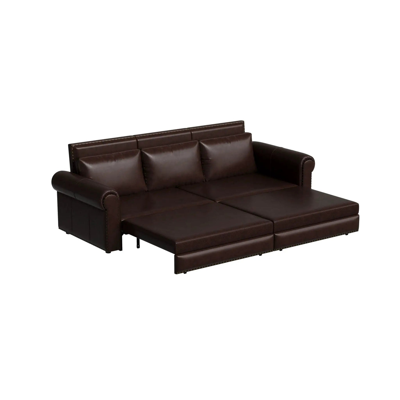 3 In 1 Convertible Sleeper Sofa With Nailhead Trim & Rolled Arm by HouseOfZazla