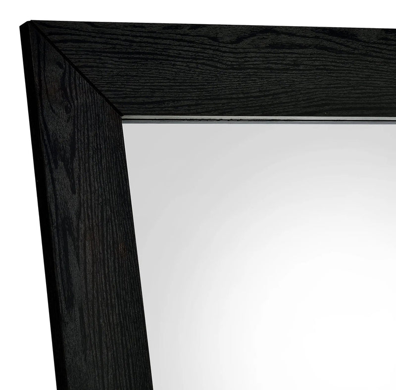 Cadence Tempered Glass Full Length Standing Mirror Black Oak by Unique Piece Furniture