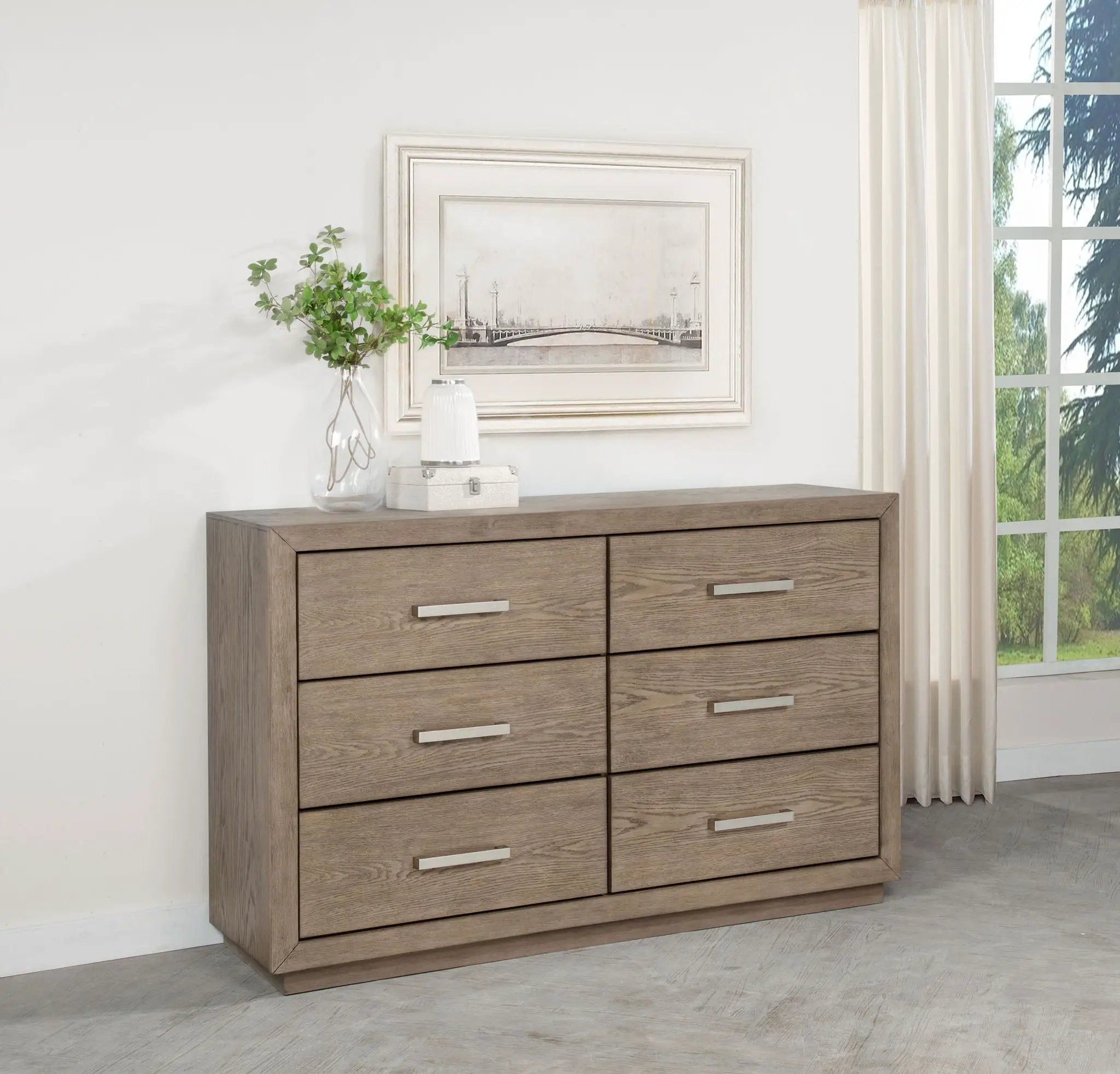 Kenora 6-drawer Dresser Barley Brown by Unique Piece Furniture