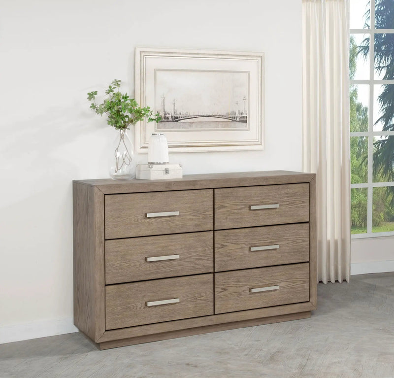 Kenora 6-drawer Dresser Barley Brown by Unique Piece Furniture