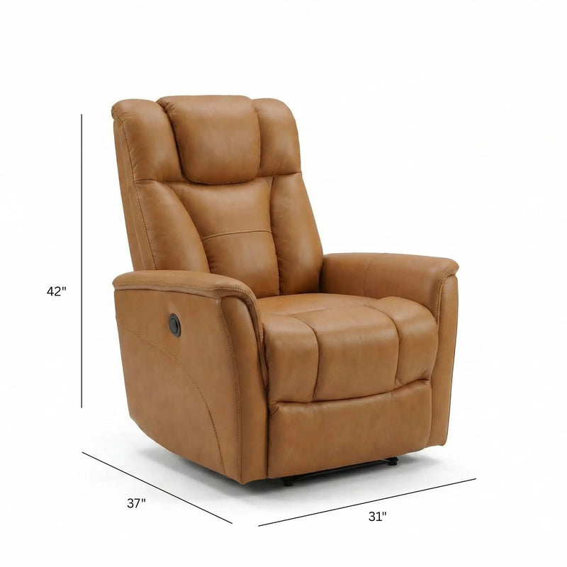 Oslo - Power Recliner With Manual Adjustable Headrest And Power Footrest - Brown by Unique Piece Furniture