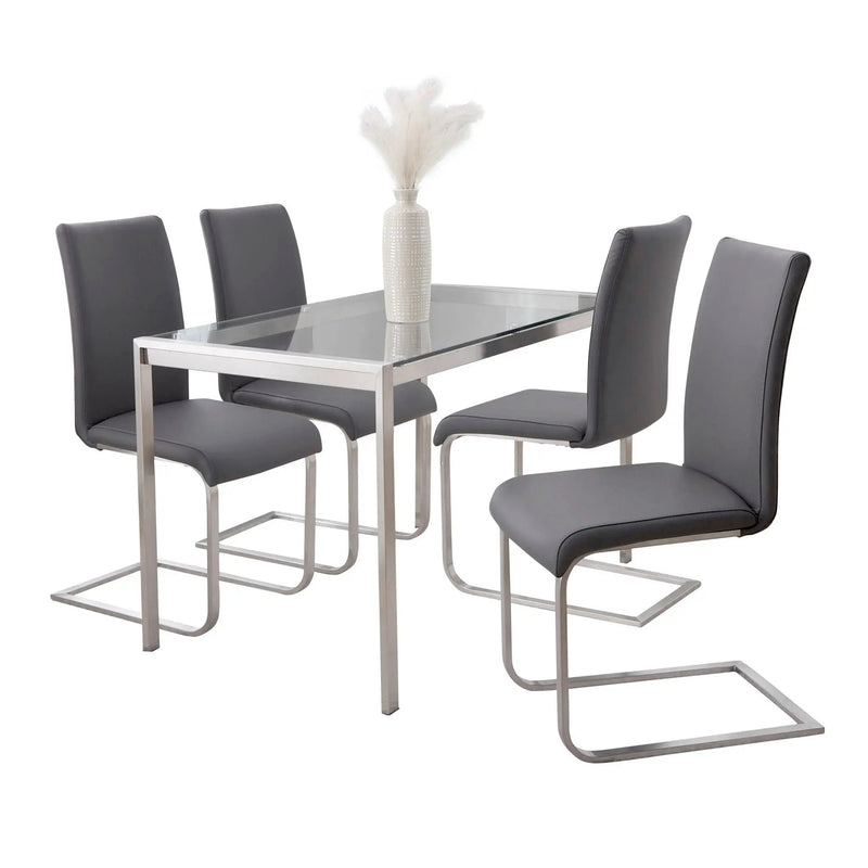 Fuji Foster - Contemporary Dining Set l, Glass 5 Piece by HouseOfZazla
