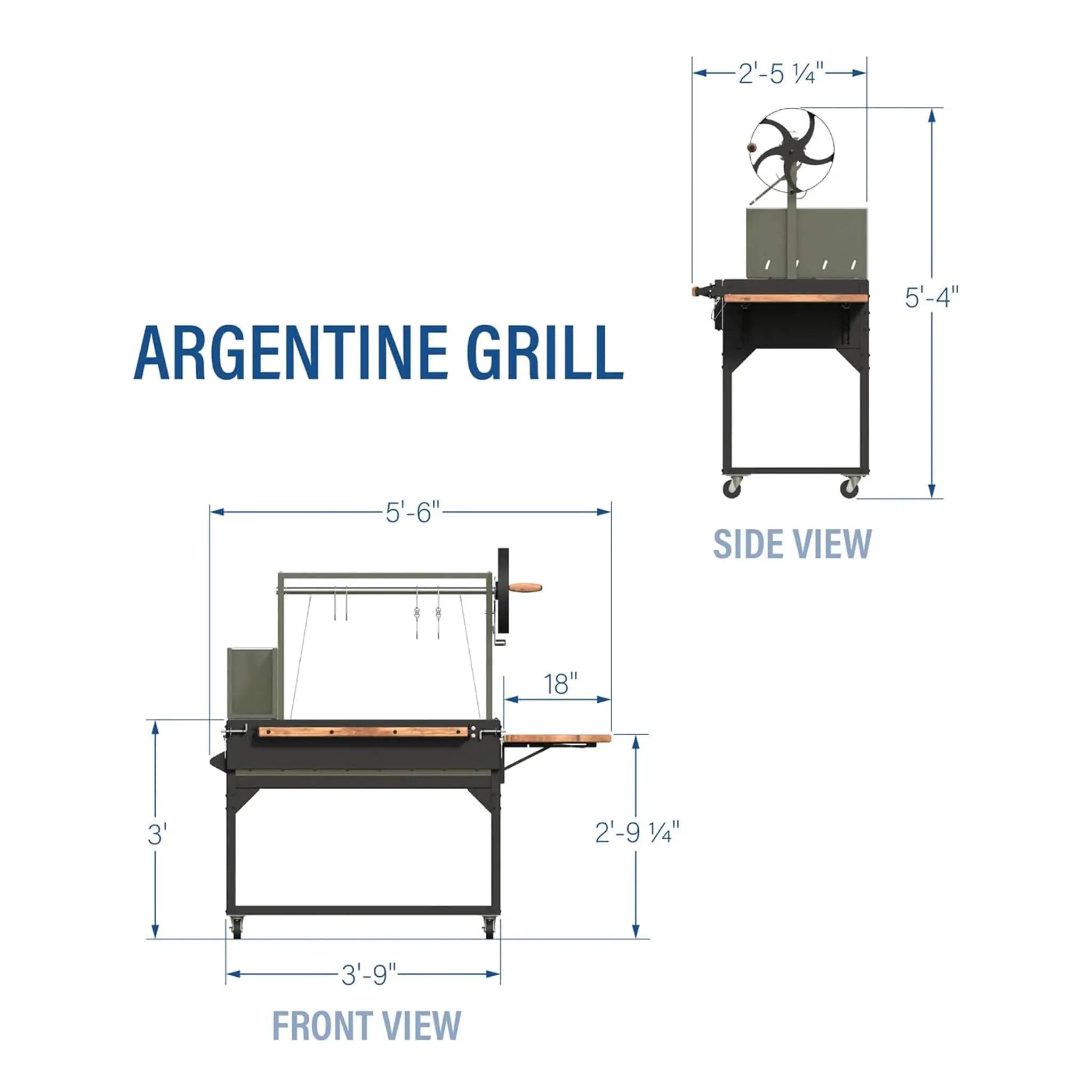 [05X02FT] Heavy-Duty Argentine Santa Maria Wood Fire And Charcoal BBQ Grill With Brasero (SAK52731) by SAKSBY WHOLESALE