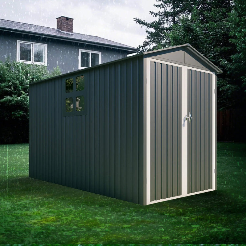 [05X10FT] Alora Large Weatherproof Outdoor Motocycle And Tools Storage Shed (SAK91642) by SAKSBY WHOLESALE