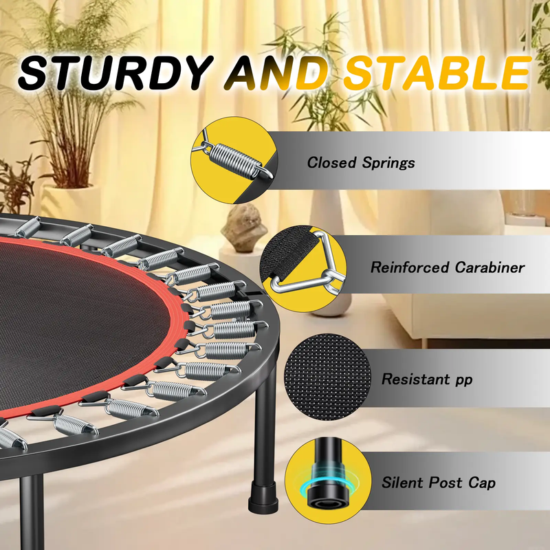 YC 40 Inch Foldable Trampoline with Handle - Standard Spring by HouseOfZazla