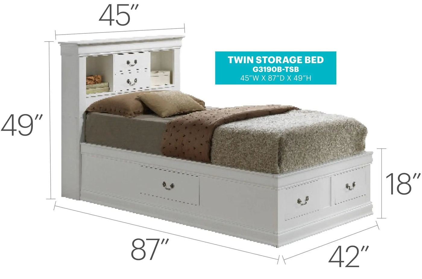 Traditional Style Bookcase Storage Bed by HouseOfZazla