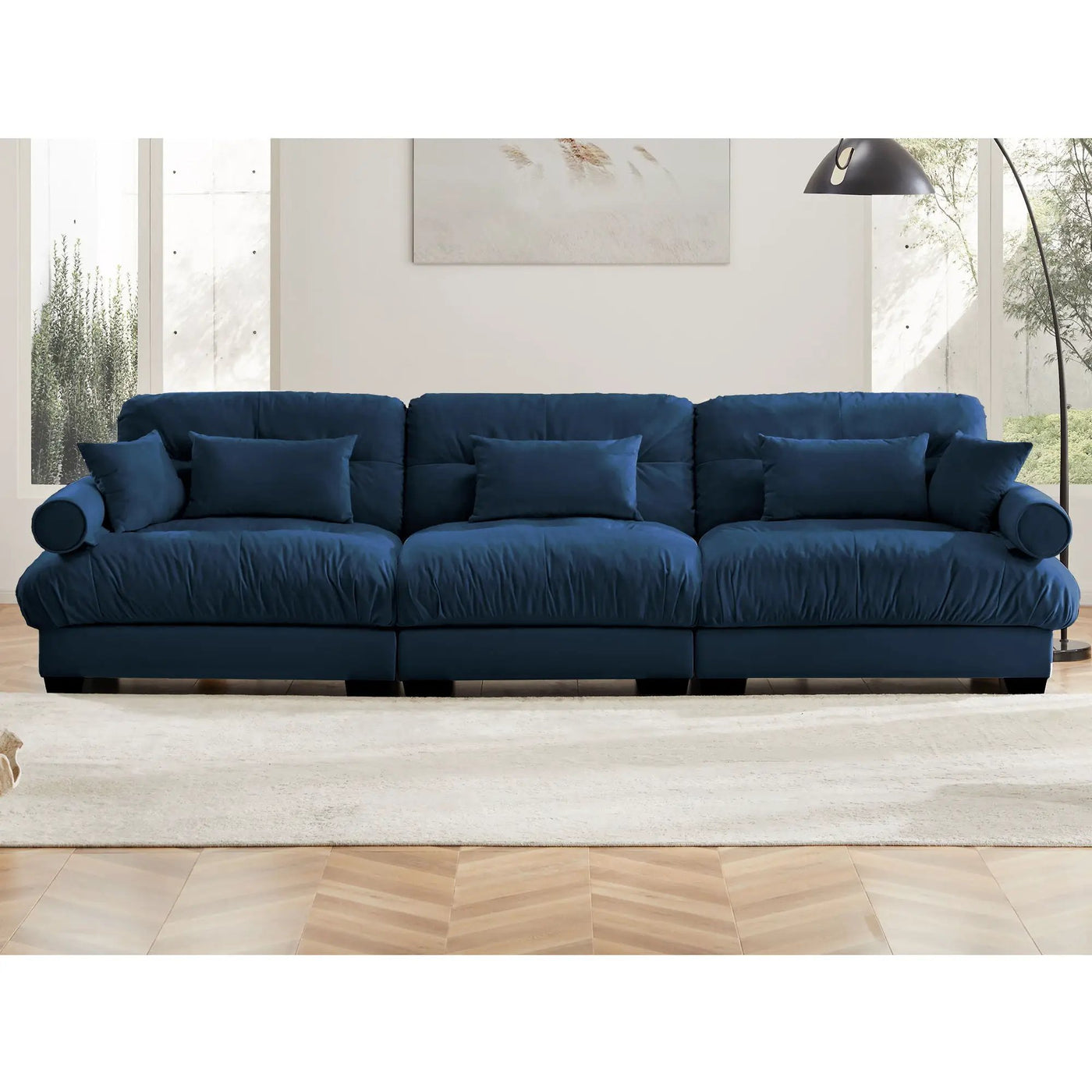 Modern Oversize Sofa With Cloud Like Comfort, Featuring Waist And Throw Pillows by Unique Piece Furniture