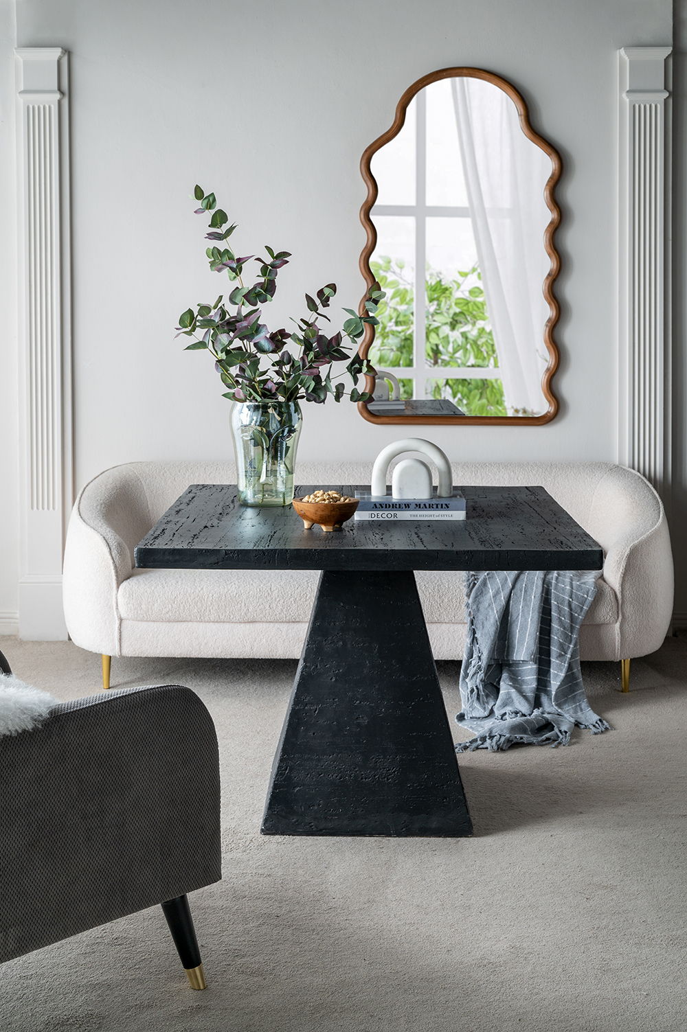 Wood Mirror With Unique Frame - Full-Length Arched Mirror with Pine Frame - Brown, photo 2 of 9