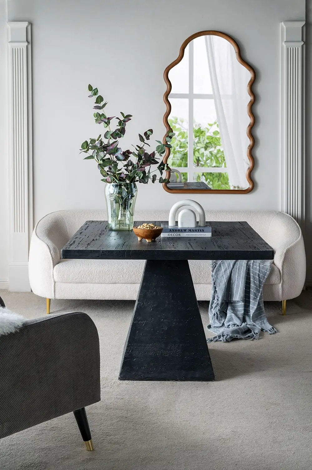 Wood Mirror With Unique Frame - Brown by Unique Piece Furniture