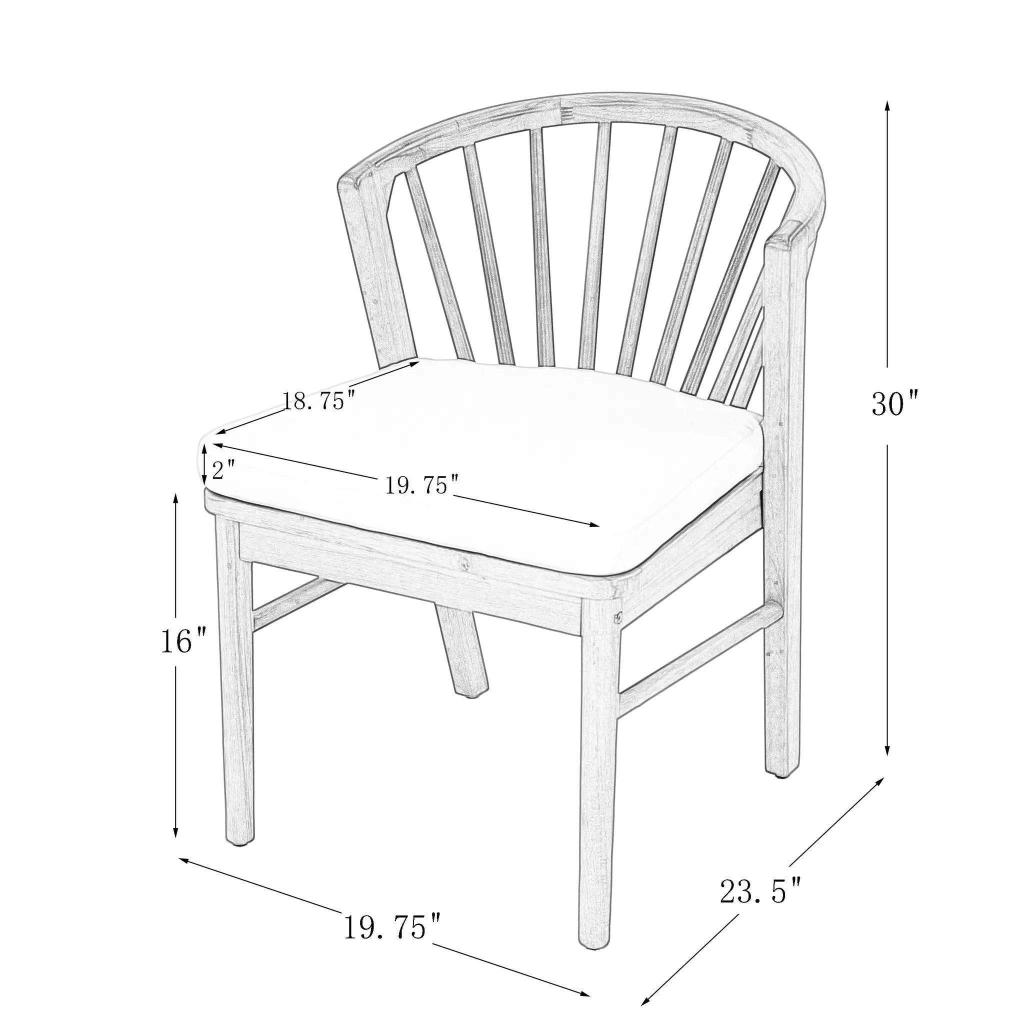 Outdoor Dining Chairs Set of 2, Acacia Wood Patio Chairs by HouseOfZazla