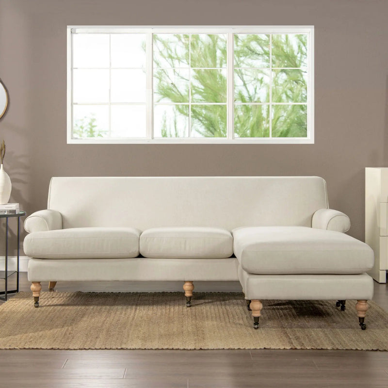 Alana - L-Shape Reversible Sectional Sofa - Light Beige by HouseOfZazla