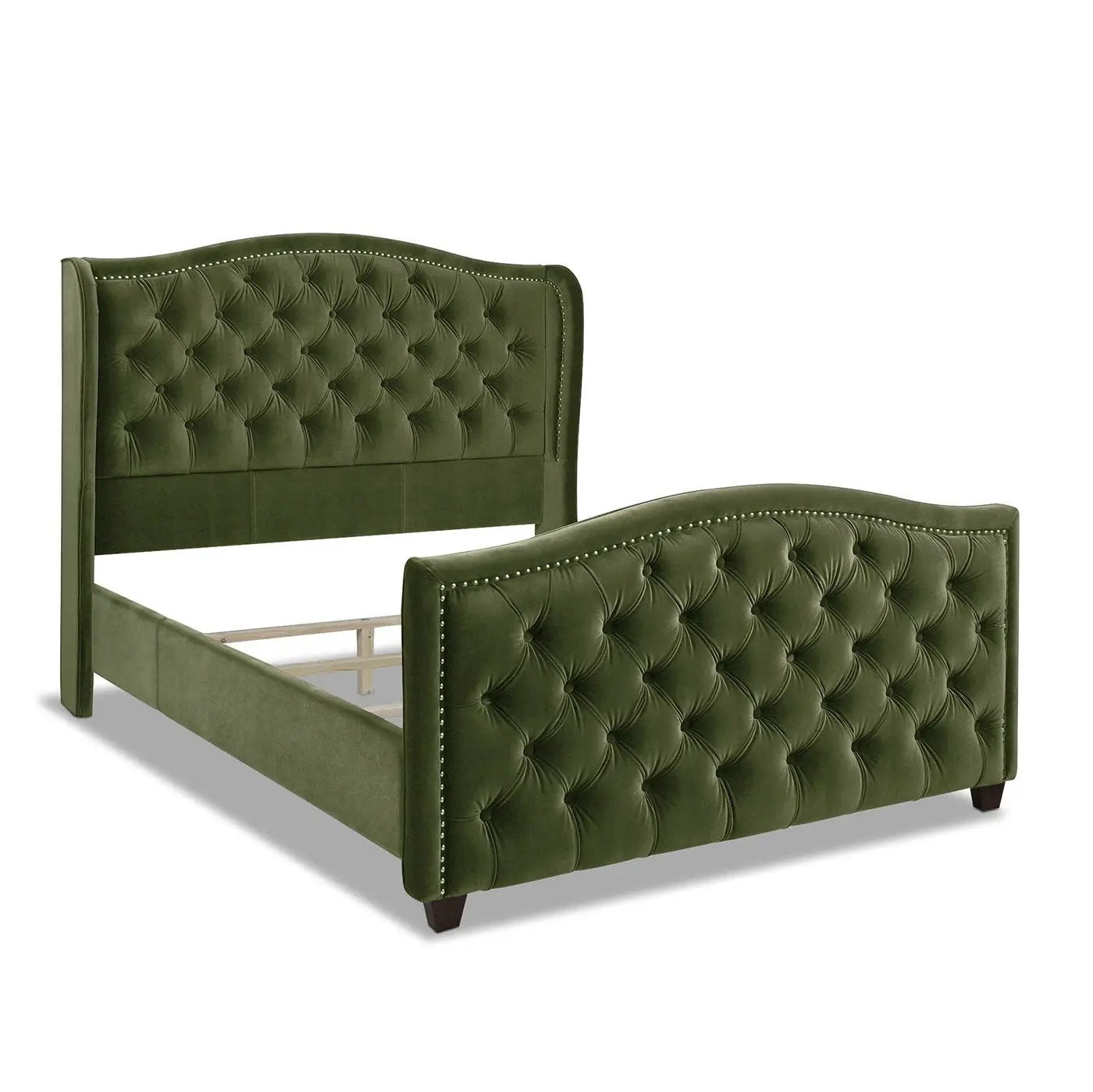 Marcella - Upholstered Shelter Headboard Bed Set by HouseOfZazla