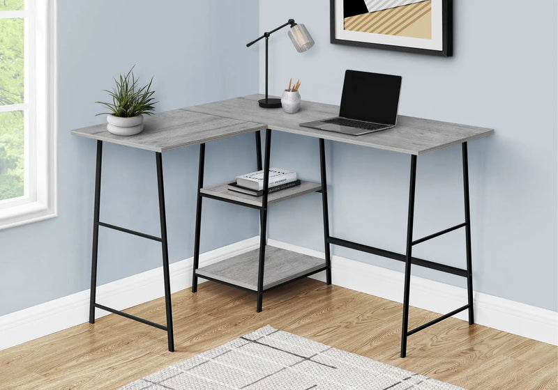 L-Shape Corner Computer Desk with Storage Shelves by HouseOfZazla
