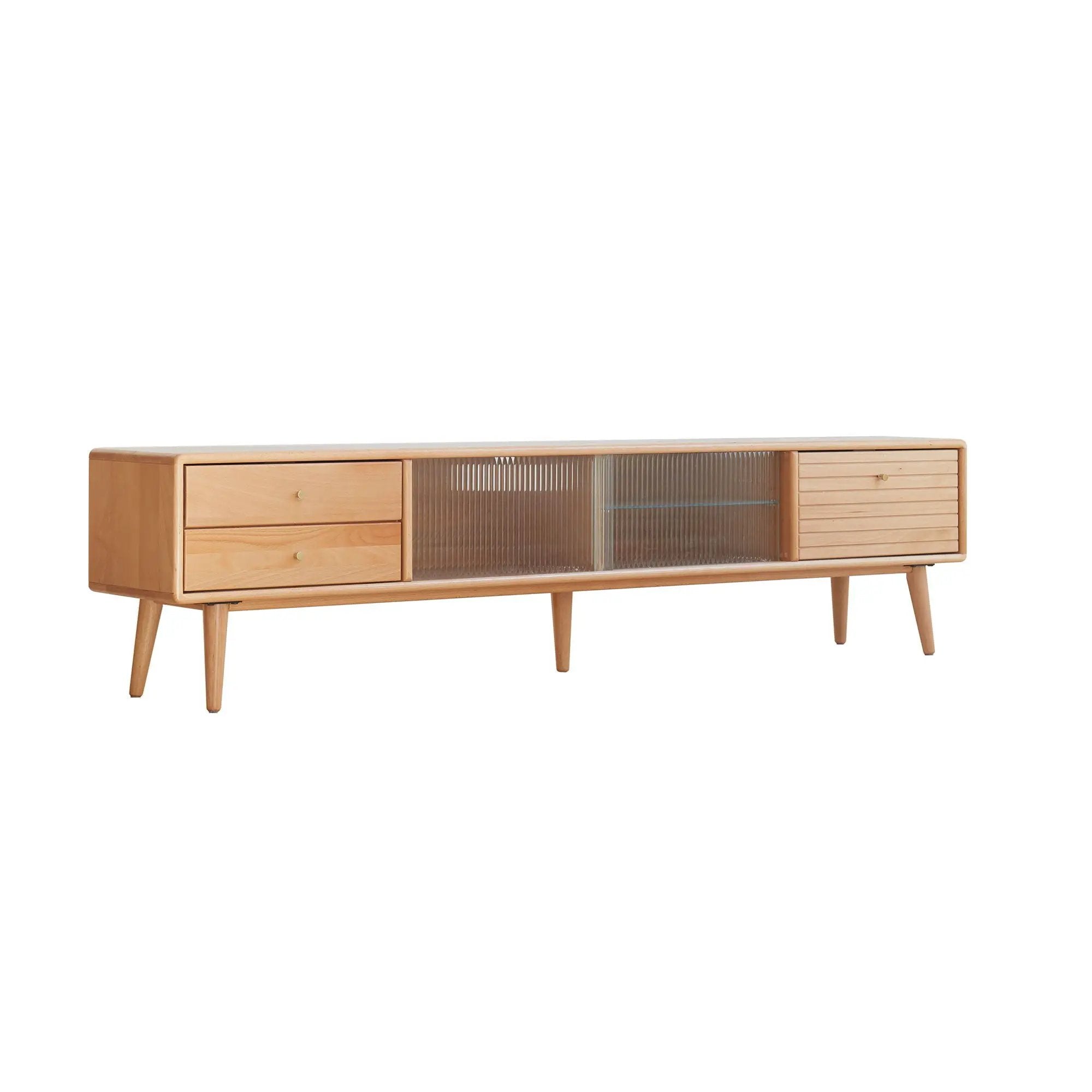 TV Cabinet With Chinese Changhong Glass Doors, Two Drawer Storage Space TV Standing by HouseOfZazla