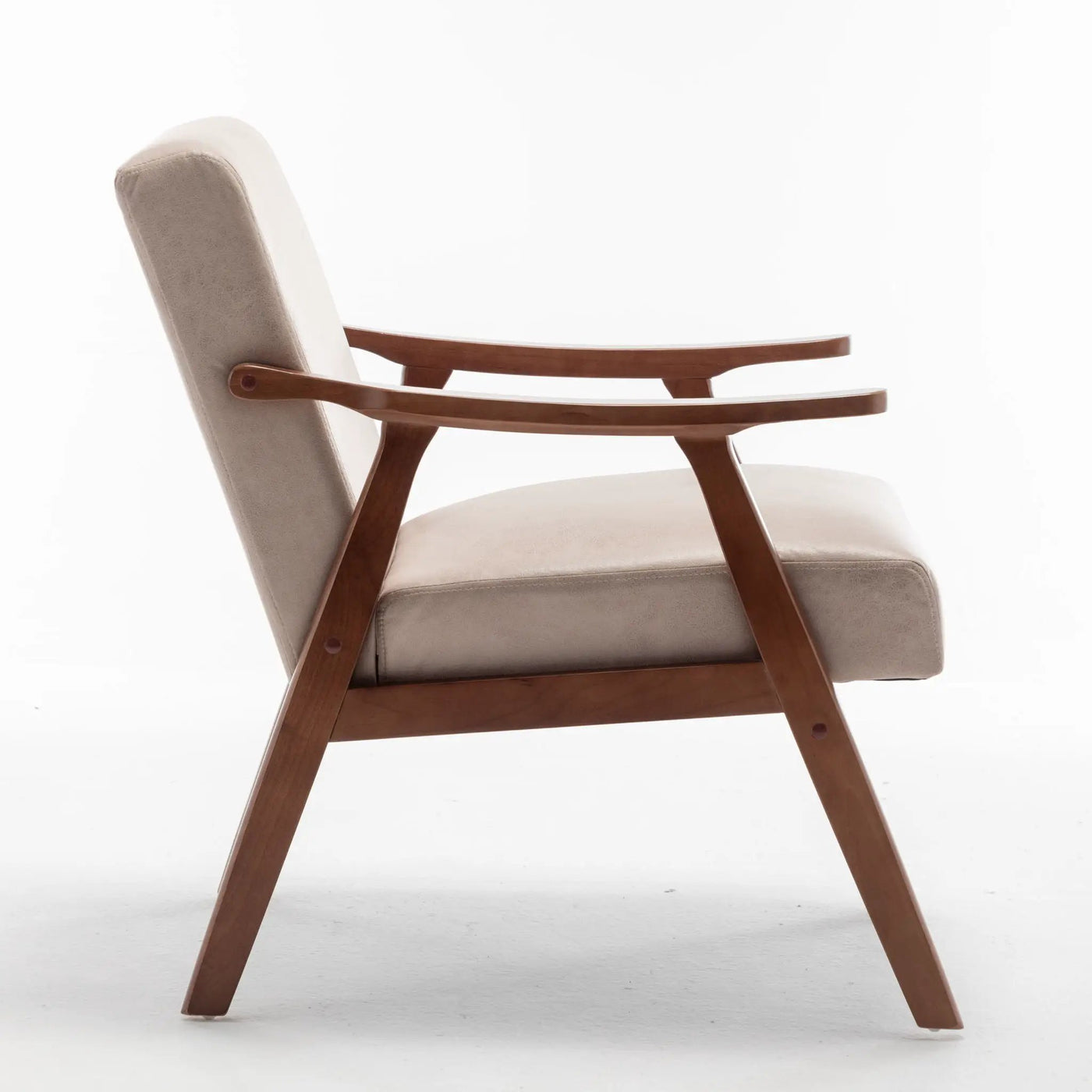 Mid Century Modern Accent Chair With Solid Wood Frame And Extra Thick Backrest by HouseOfZazla