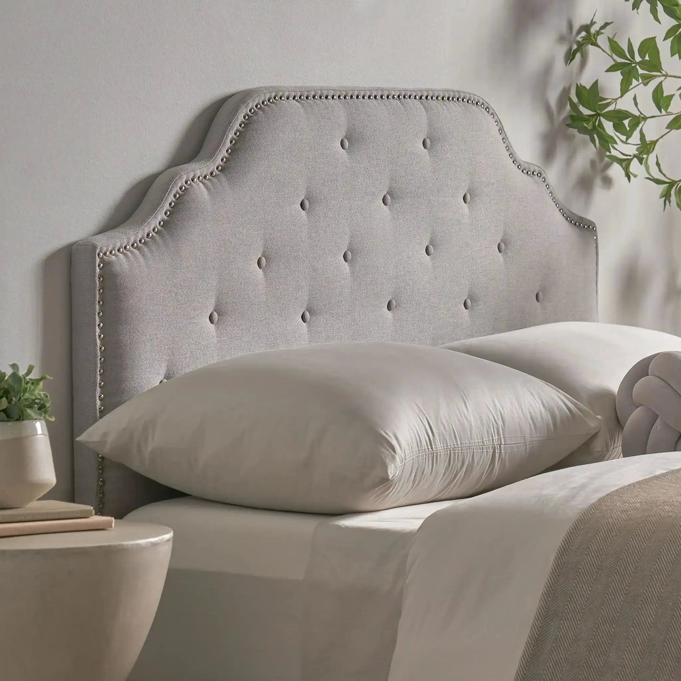 Luella Button Tufted Upholstered Headboard by HouseOfZazla