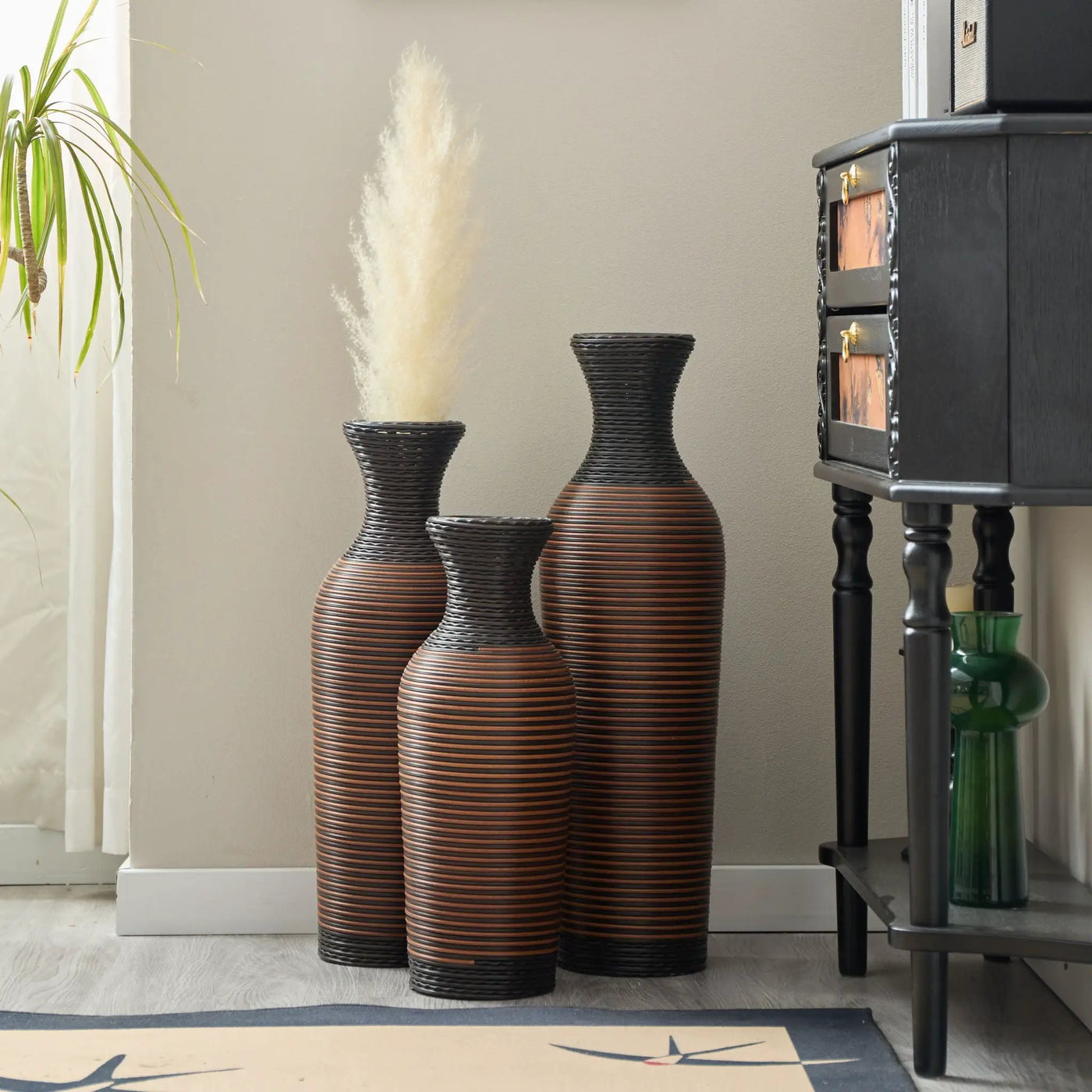 Classic And Neat Floor Vase, High Independent Flower Stand (Set of 3) by Unique Piece Furniture
