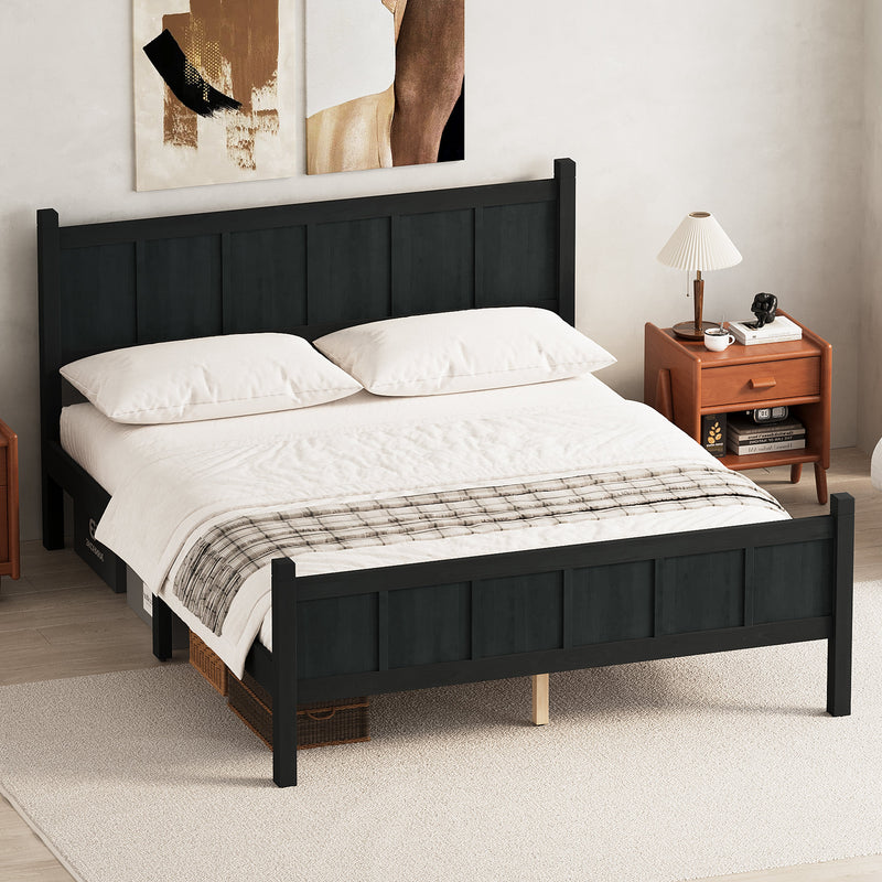 Queen Size Flat Panel Bed with Headboard & Footboard by HouseOfZazla