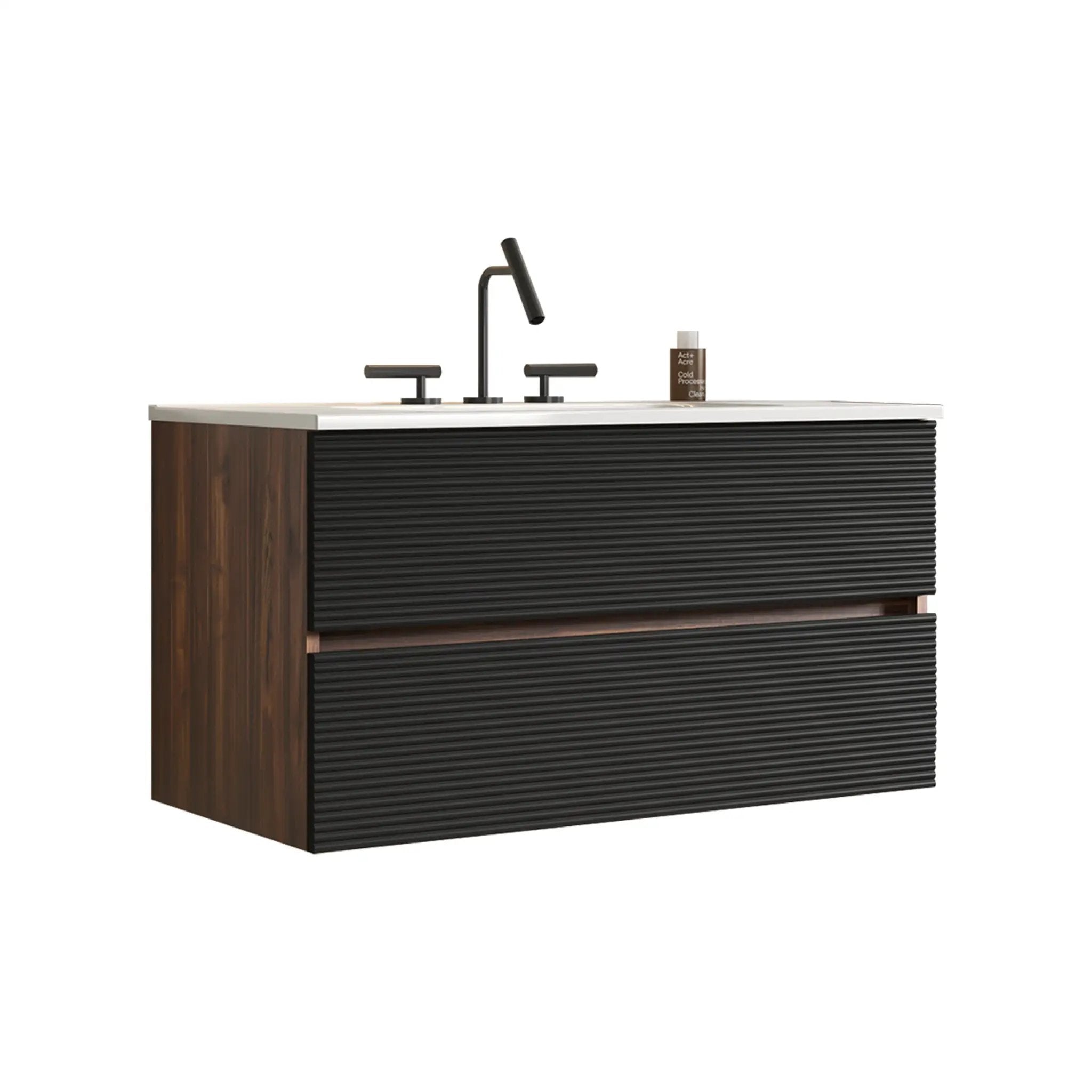 Gloria 36" Wall Mounted Soft Black Bathroom Vanity by HouseOfZazla