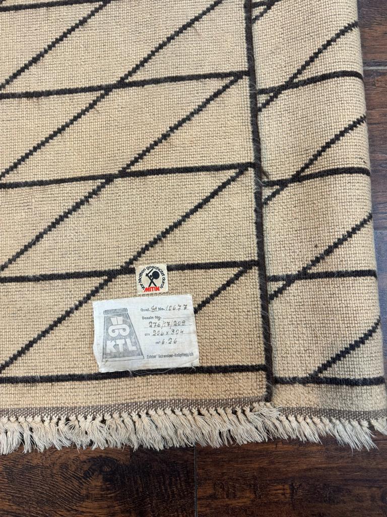 German Rug 7x10, Vintage Handmade Carpet, Contemporary by Jewel Rugs