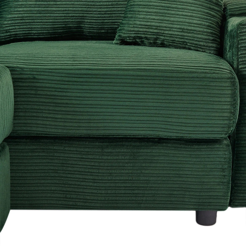 Modern Style Loveseat Sofa Sectional Sofa Couch With Storage Space, A Movable Ottoman, Two USB Ports, Two Cup Holders, A Phone Holder For Living Room by HouseOfZazla
