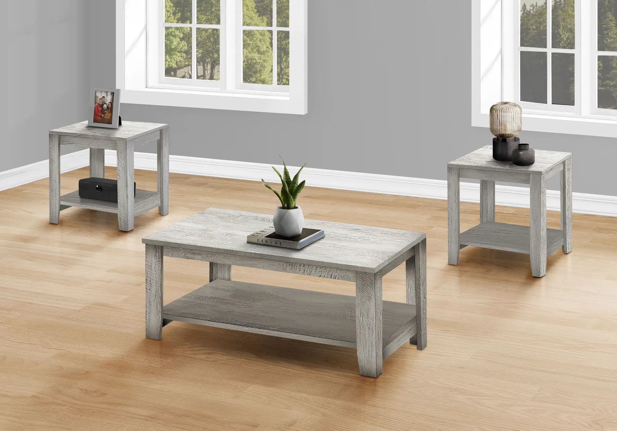 Table Set, Coffee, End, Side, Accent, Living Room, Transitional (Set of 3) by HouseOfZazla