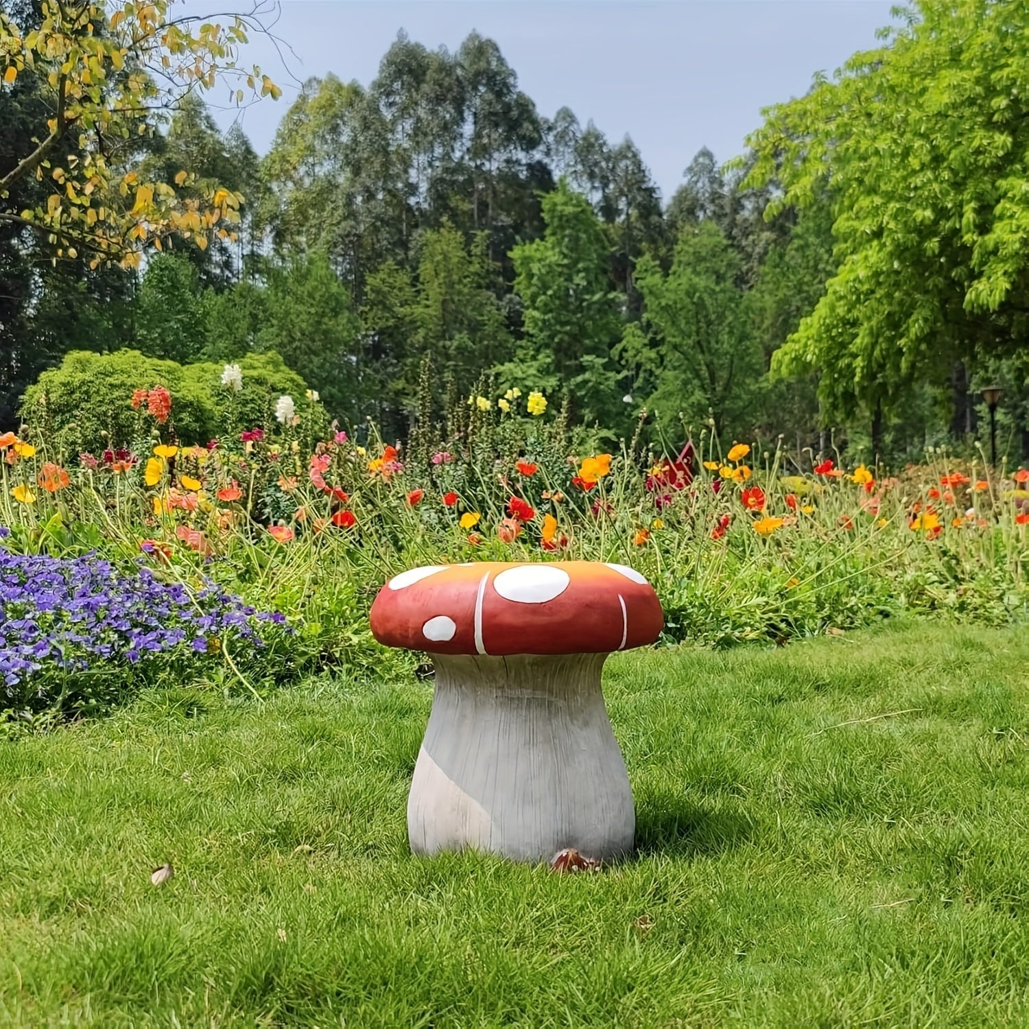 13.4' Oversized Mushroom Statue Stool by HouseOfZazla