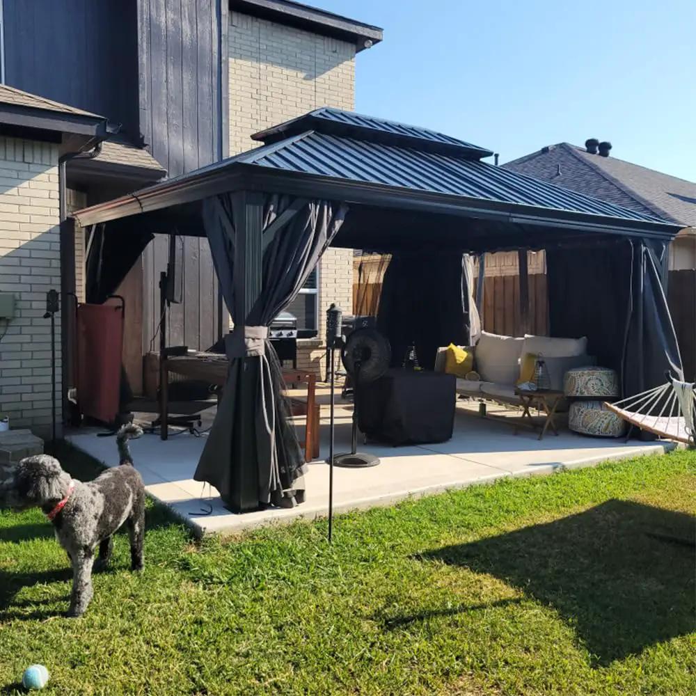 12' X 16' Hardtop Metal Gazebo with Double Roof Canopy by HouseOfZazla