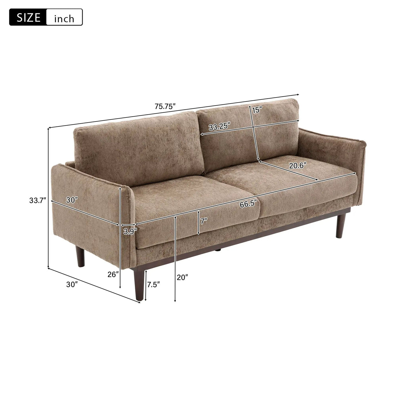 Loveseat Sofa With Spacious Seating by HouseOfZazla