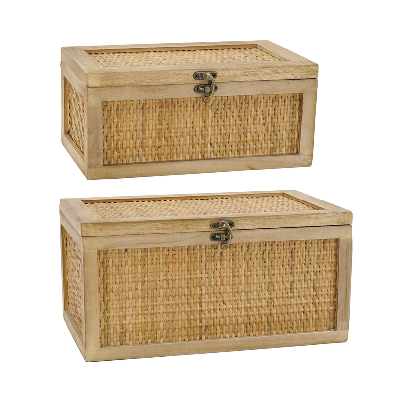 Set of 2 Woven Rattan Decorative Boxes, photo 2 of 8
