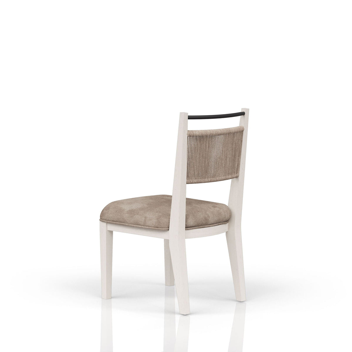Rope Back Dining Chair with Solid Wood Frame - Beige / Carmel, photo 2 of 7
