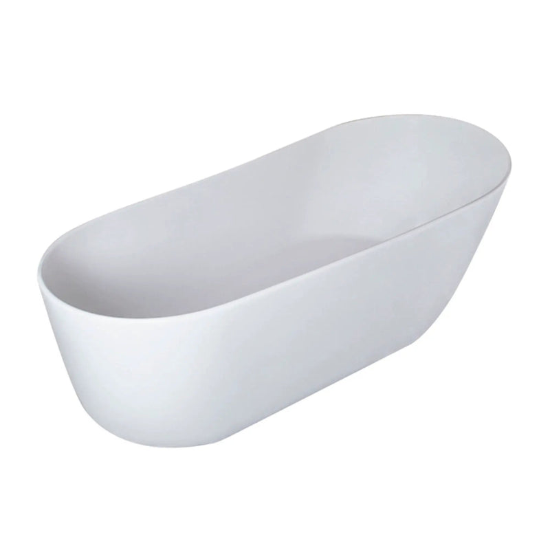 Solid Surface Stone Resin Oval Shape Soaking Bathtub With Overflow For The Bathroom - Matte White by HouseOfZazla