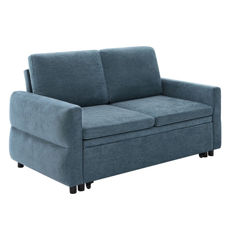 Convertible Sofa Bed Loveseat With Adjustable Backrest And USB Ports by HouseOfZazla