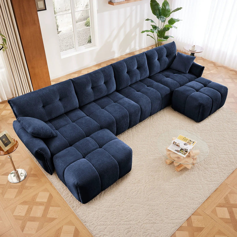 Sofa Set With Ottoman And Pillows, Textured, High Resilience Cushions by Unique Piece Furniture