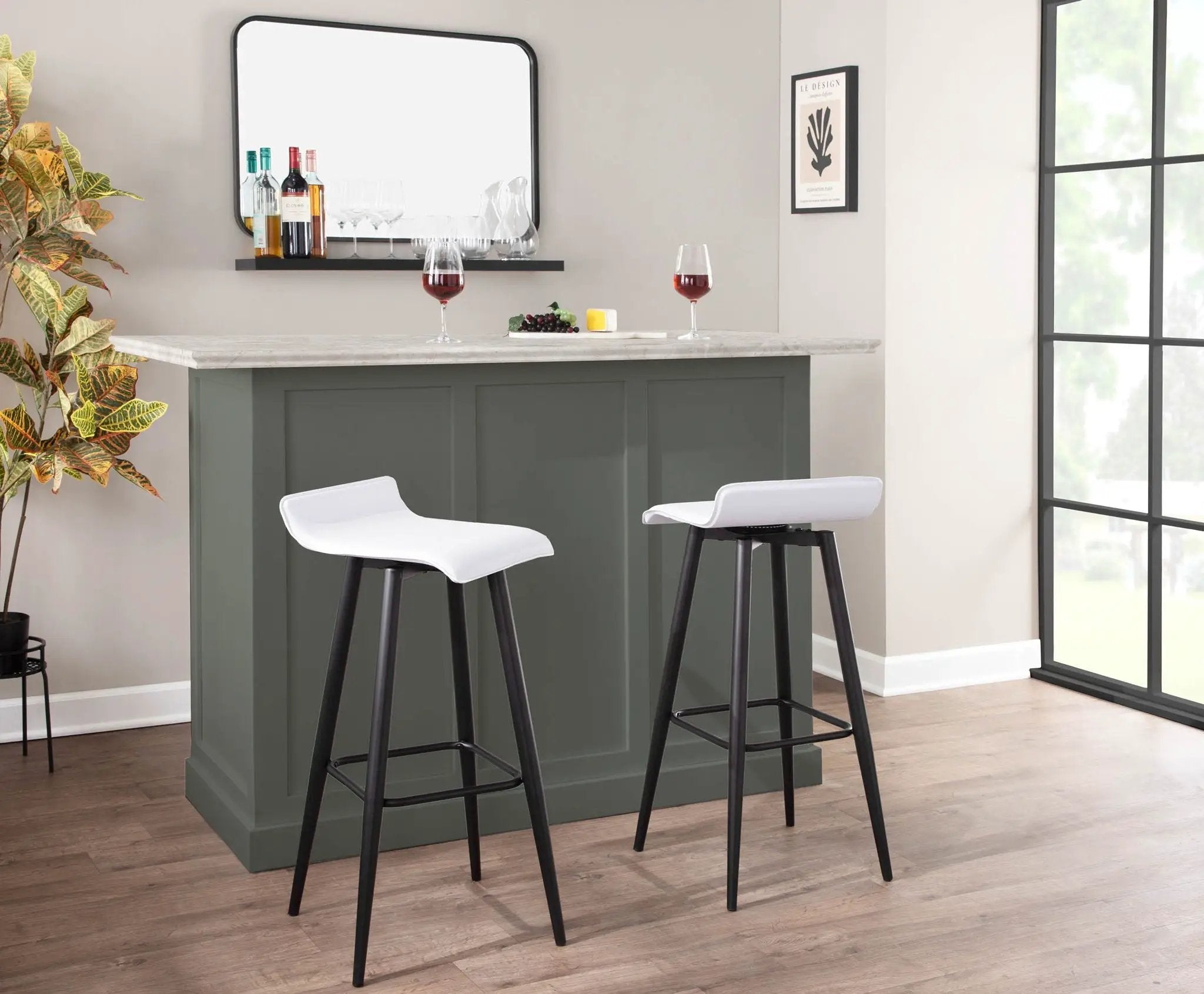 Ale - Contemporary Fixed Height Bar Stool (Set of 2) by Unique Piece Furniture
