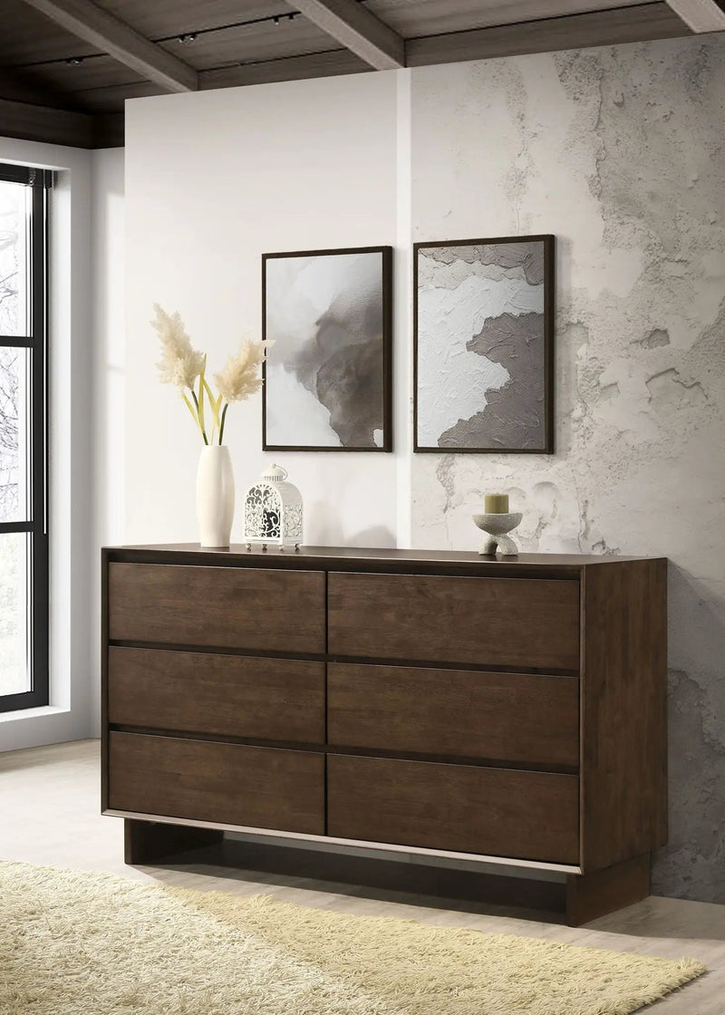 Glenwood 6-drawer Dresser Cabinet Warm Brown by Unique Piece Furniture