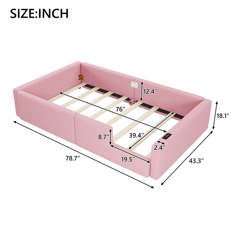 Platform Bed With Guardrail And Charging Station by Unique Piece Furniture