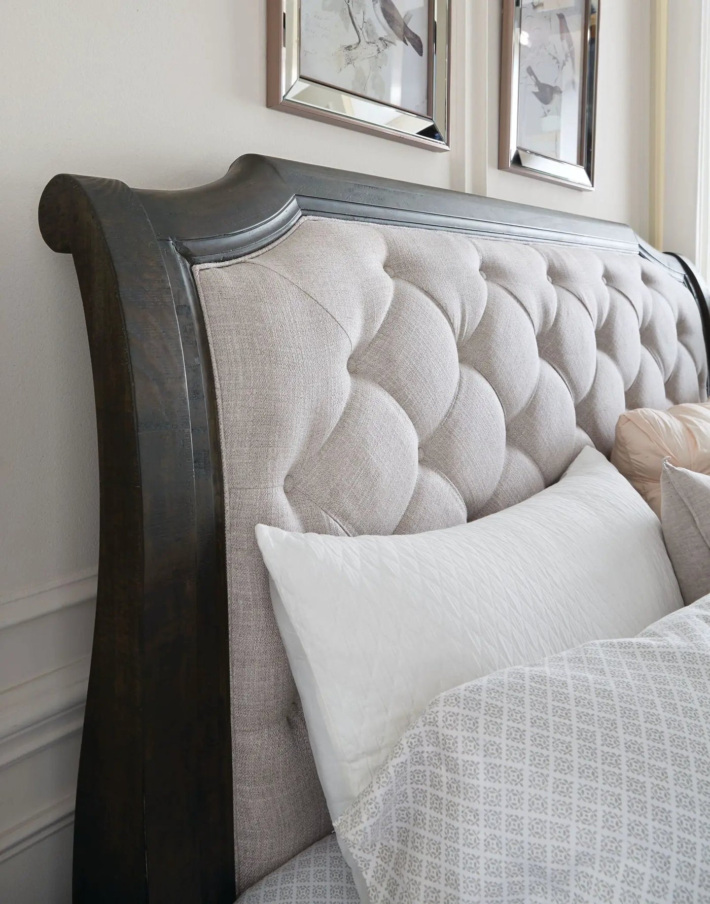 Bellamy - Complete Sleigh Bed With Shaped Footboard by Unique Piece Furniture