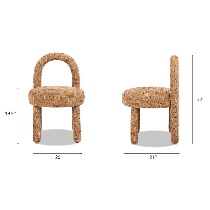 Penny Round Arched Upholstered Dining Side Chair, Set of 2, Golden by HouseOfZazla