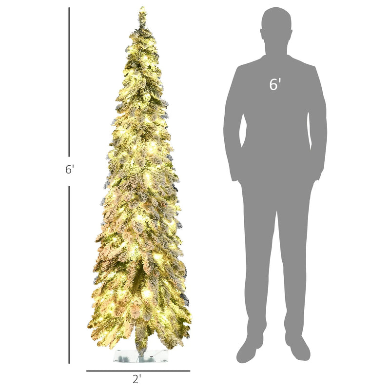 HOMCOM 6Ft Tall Prelit Pencil Artificial Christmas Tree by HouseOfZazla