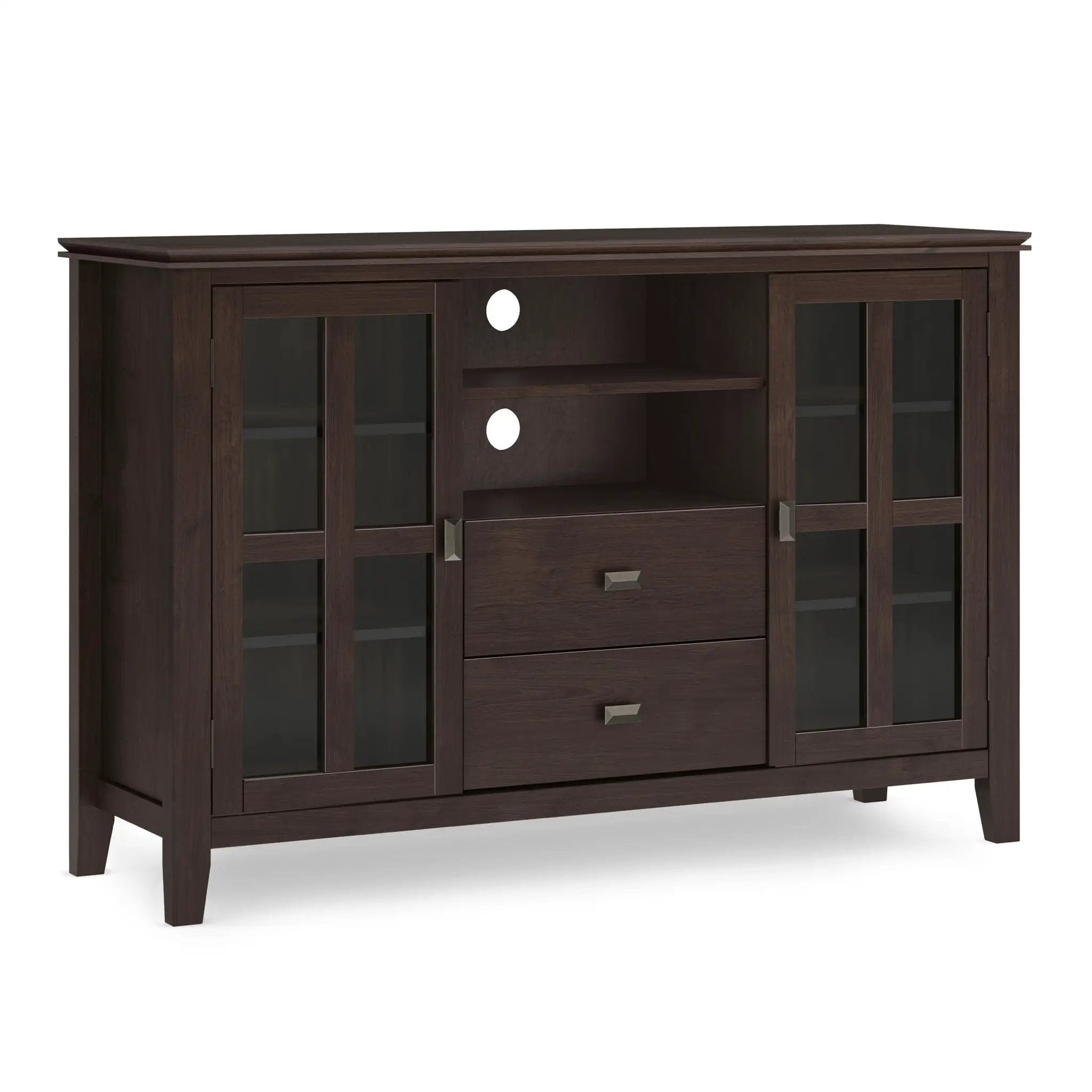 Artisan - Tall TV Media Stand - Dark Chestnut Brown by HouseOfZazla